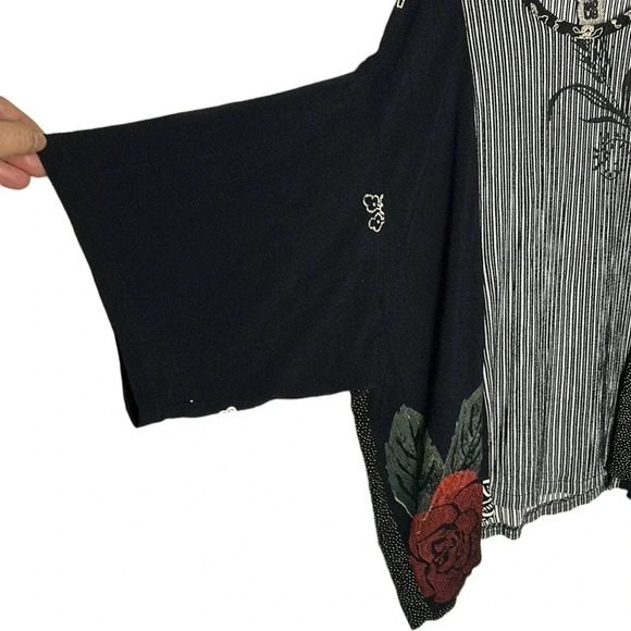 Y2K embroidered blouse,boho,multi media,3D floral,gorpcore,office siren,made US - Picture 7 of 13
